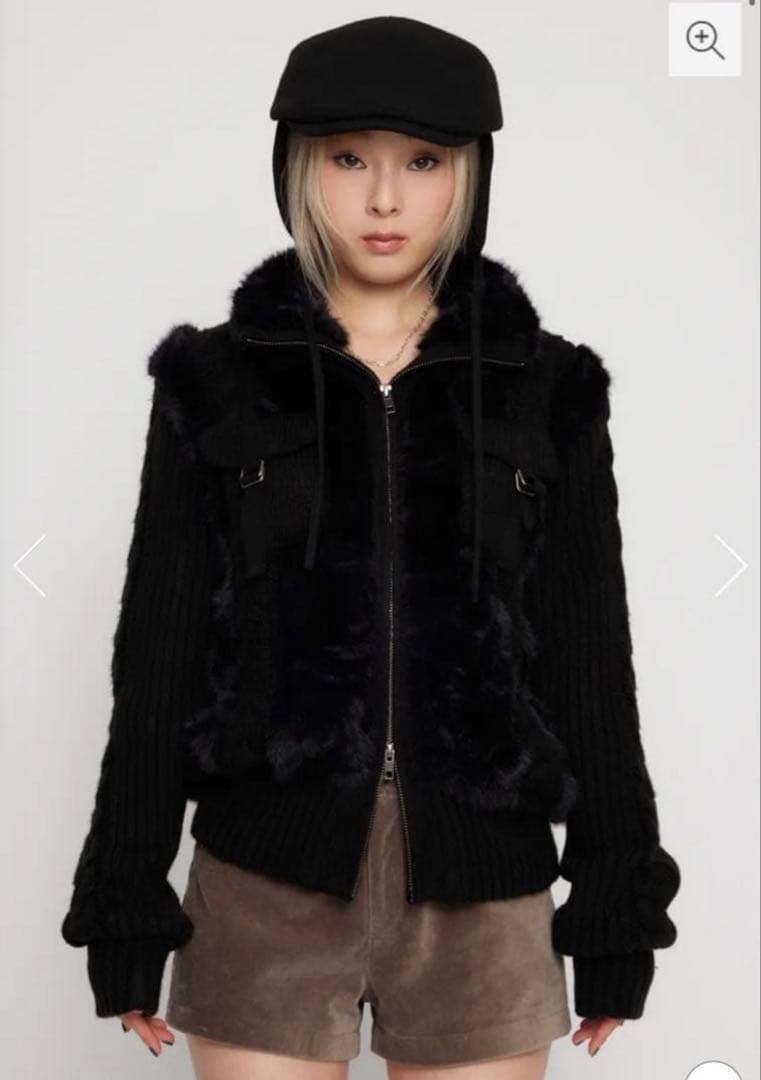 LAGUAGEM CABLE KNIT FAUX FUR ブルゾン