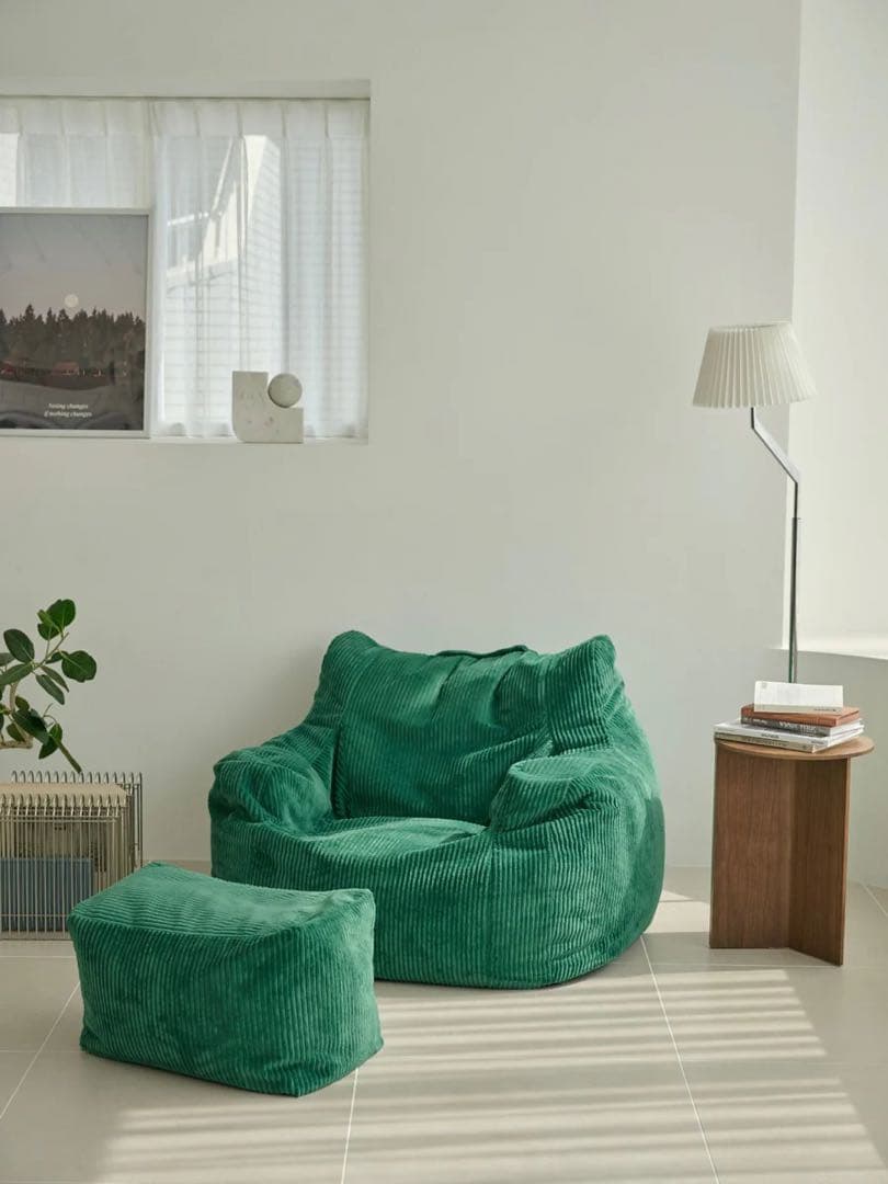 も　LOOSYビーズソファ　オットマン付き