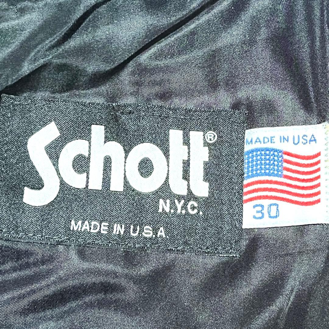 ★美品★schott★60C★レザーライダースパンツ★W30★黒　ブラック★