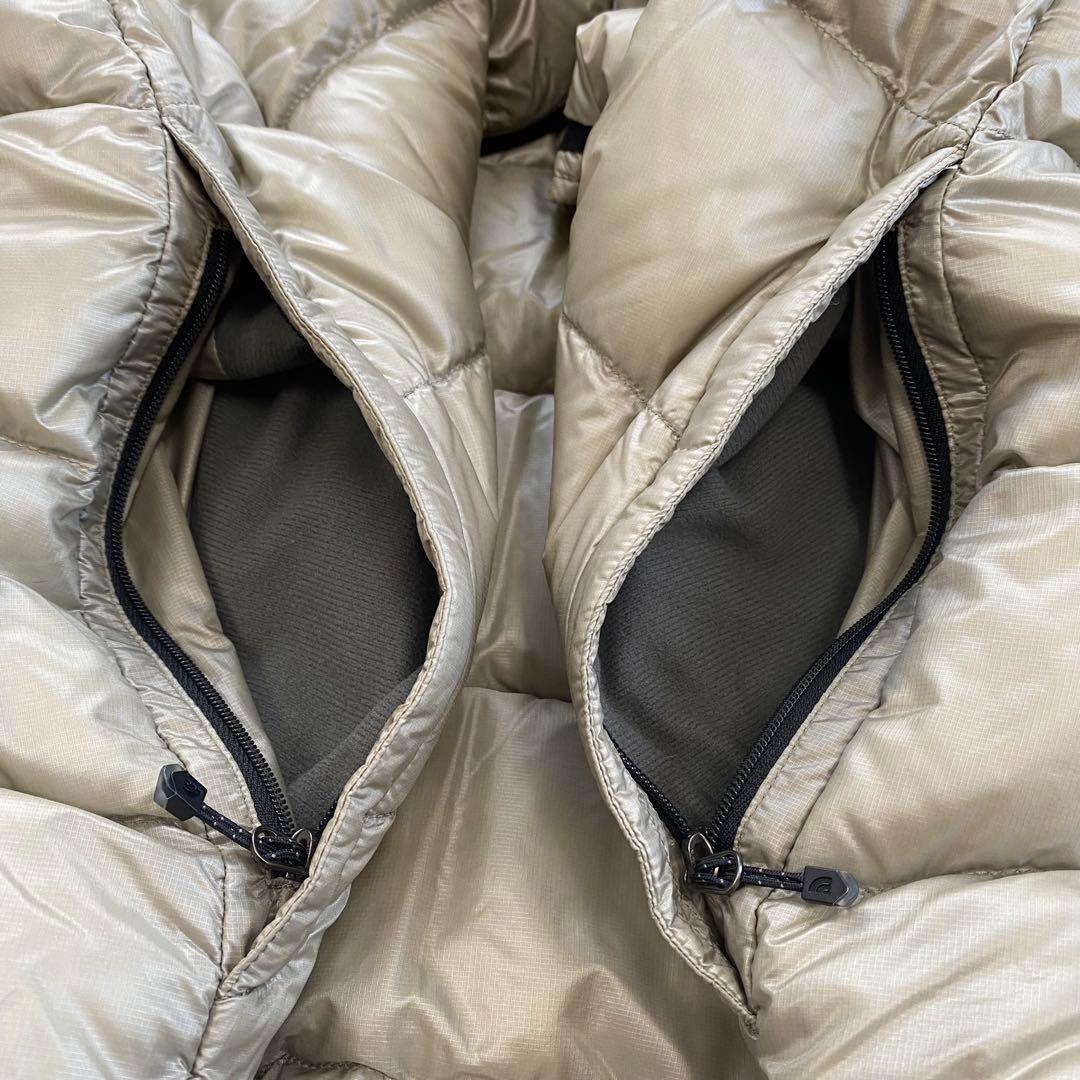 美品★THE NORTH FACE ダウンベスト 刺繍ロゴ ベージュ L