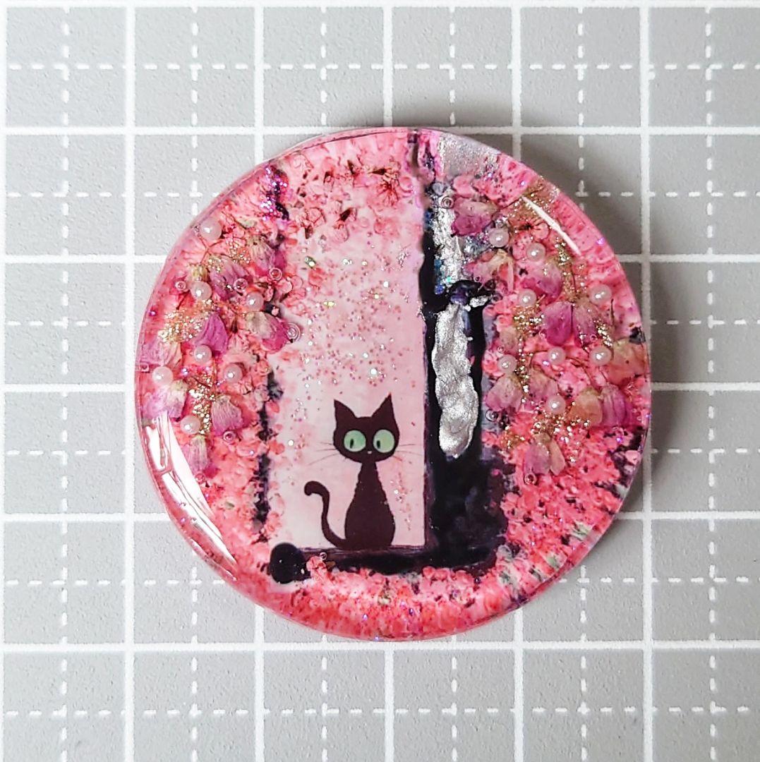 レジン　猫　ヘアゴム　ブローチ　ポニーフック　No.252