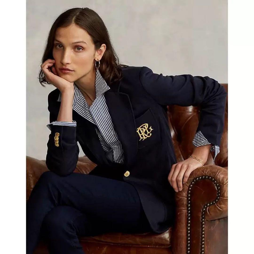 POLOラルフローレン テーラードジャケット レディース 胸ポケット ロゴ刺繍