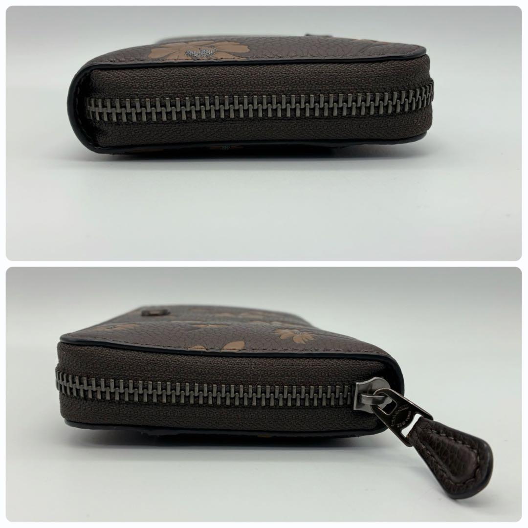 COACH コーチ アコーディオンジップ ウォレット フローラル 花柄 ラメ