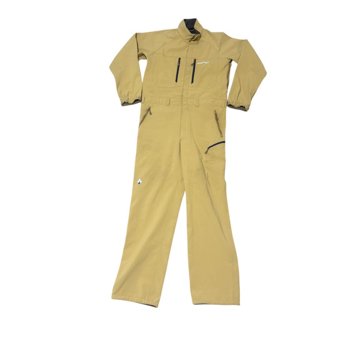 mont-bell ベージュ フルジップオーバーオール モンベル 裏起毛 ツナギ