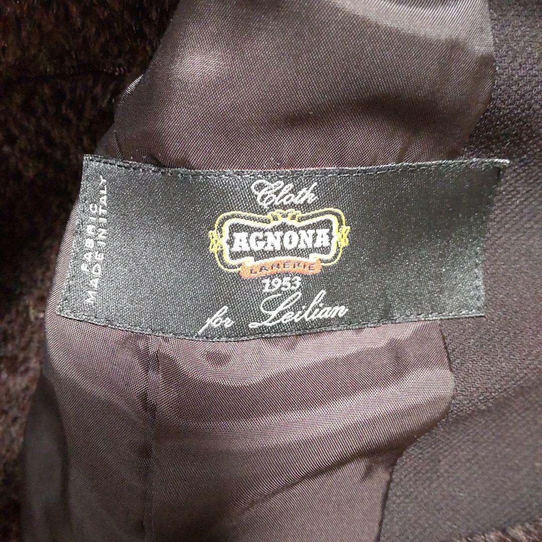 【美品】【レリアン】 アルパカ 17＋ 日本製 ショートコート 濃茶