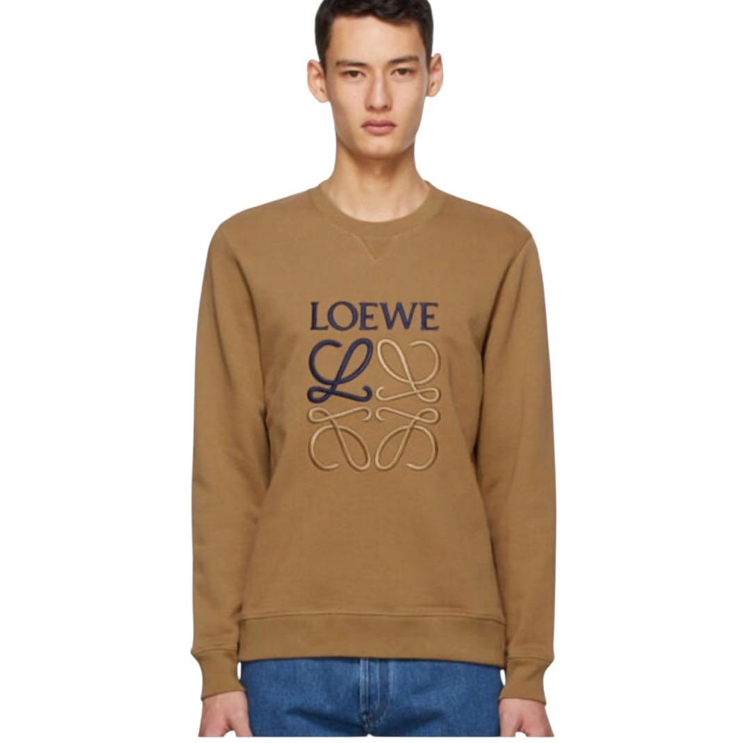 正規品 LOEWE ロゴ入り スウェット トレーナー キャメル L ジャパン