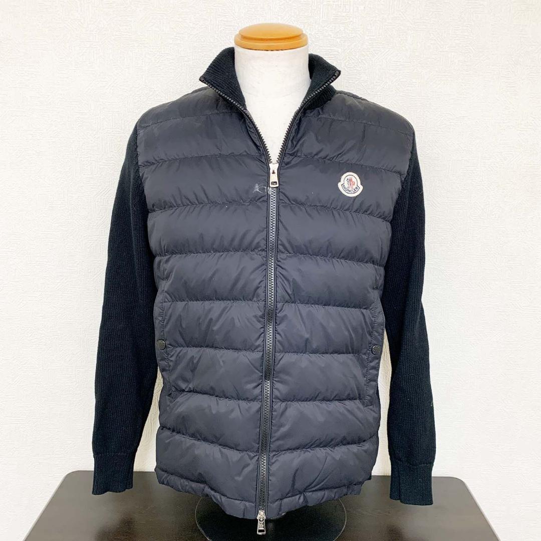 【良品】モンクレール マグリア カーディガン ニット切替 ダウンジャケット