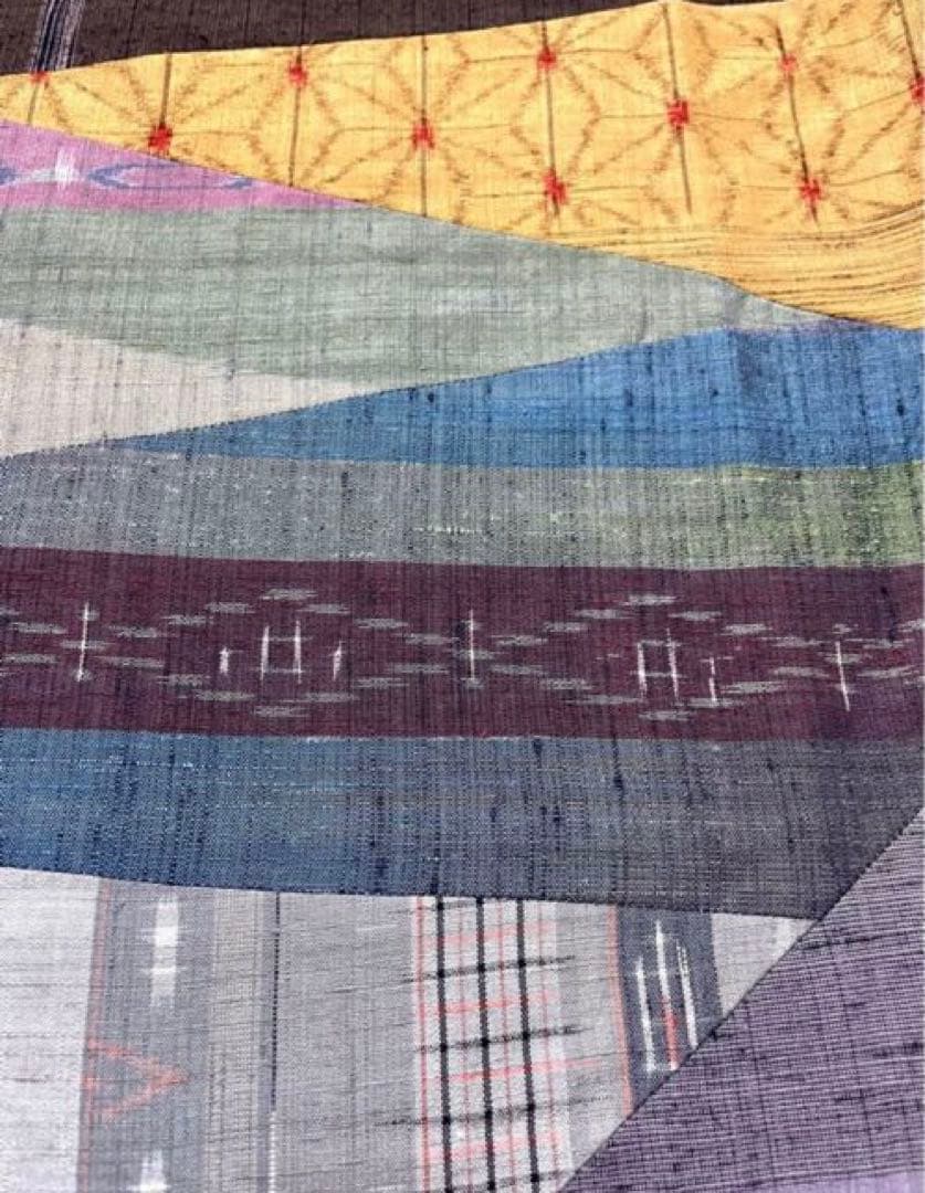 総切り嵌め 贅沢な逸品 赤の通し裏 真綿紬