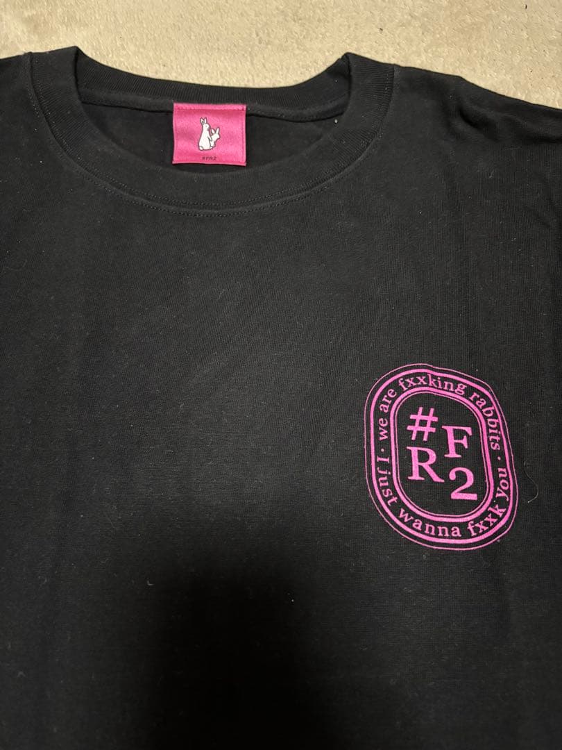 FR2梅　サークルロゴ　ロングTシャツ　黒色　フリーサイズ