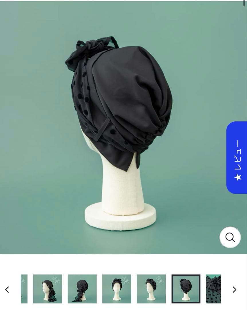 【BAREN】スカーフハット Dot Chiffon-Black