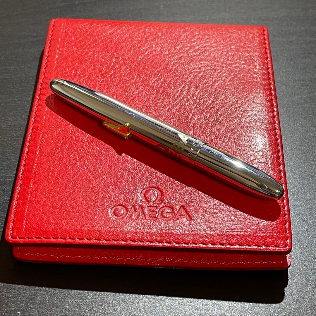 オメガ OMEGA×スケドーニ×フィシャーメモ レザーカバー ボールペン付き