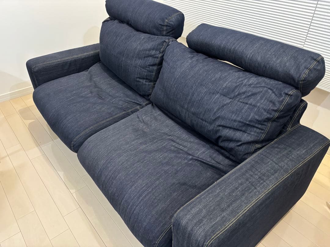 ソファ本体　2.5シーター・ワイドアーム　デニム　フェザー