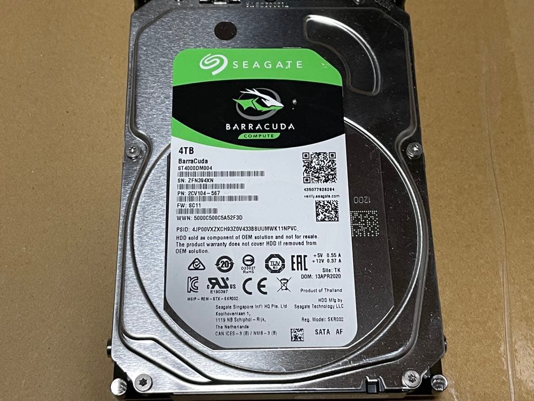 Seagate BarraCuda SATA ハードディスク3.5インチ 4TB