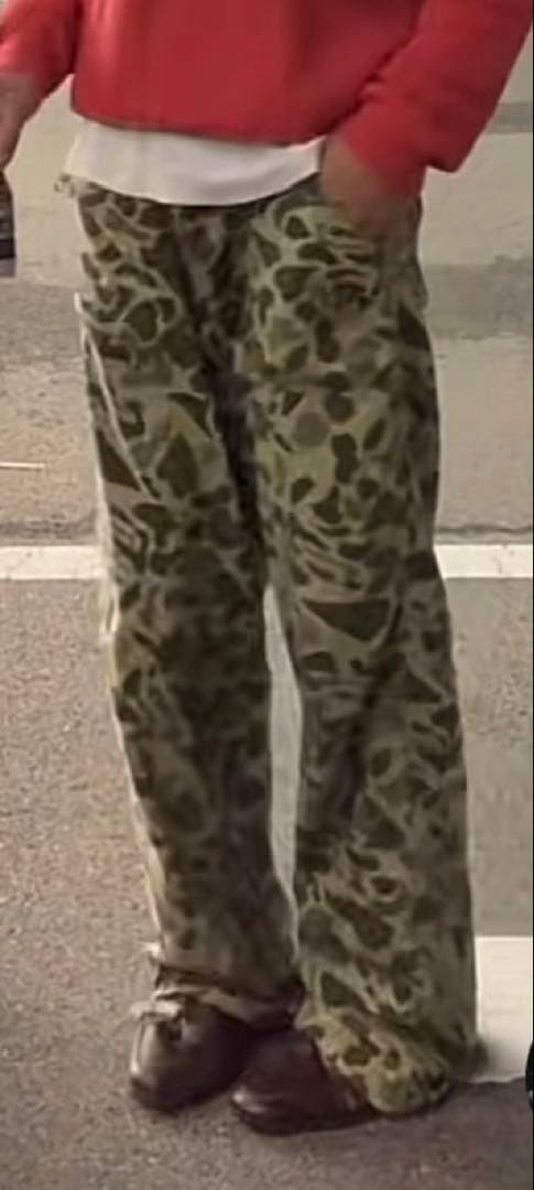 【極太】70s ダックハンターカモパンツ　迷彩ベイカーパンツ