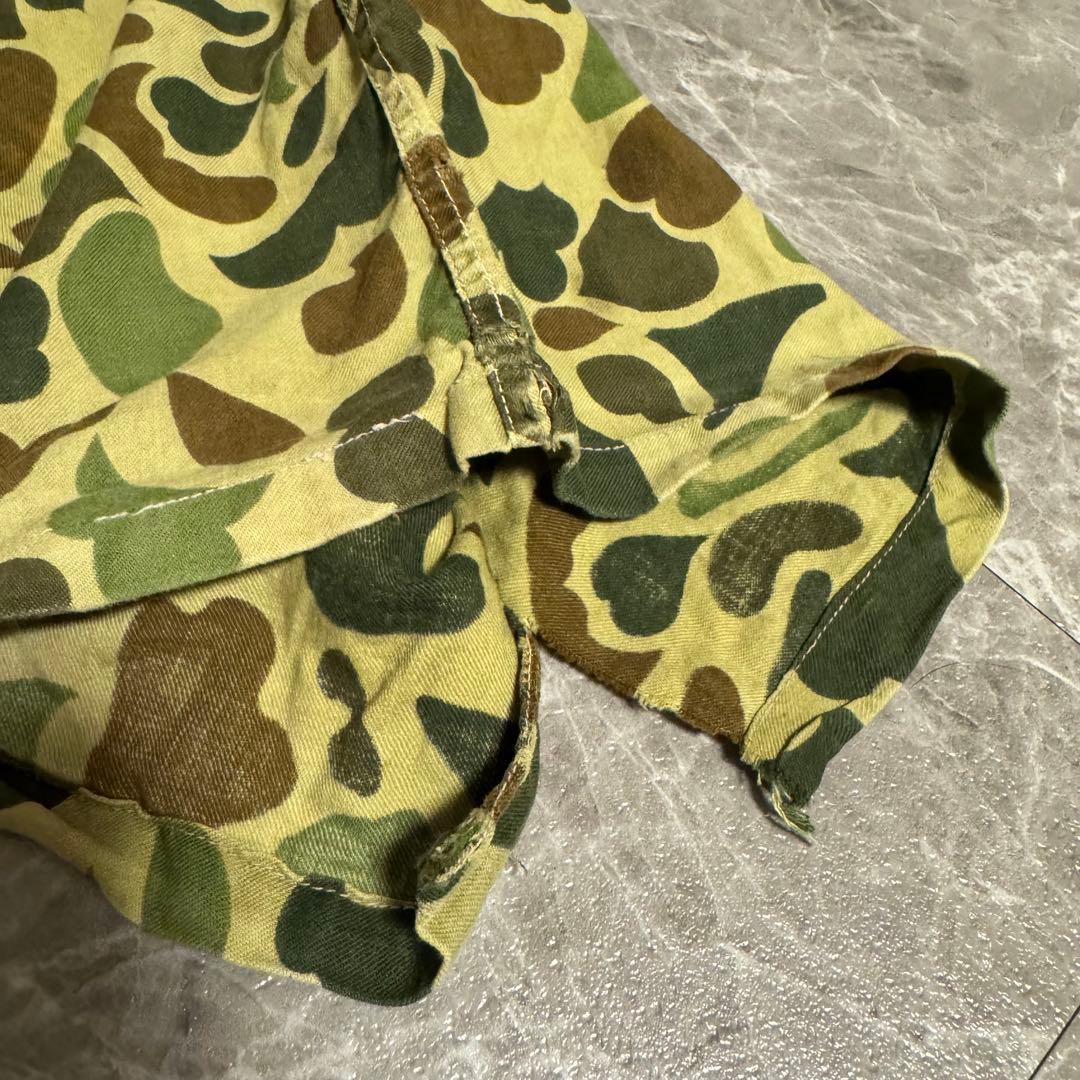 【極太】70s ダックハンターカモパンツ　迷彩ベイカーパンツ
