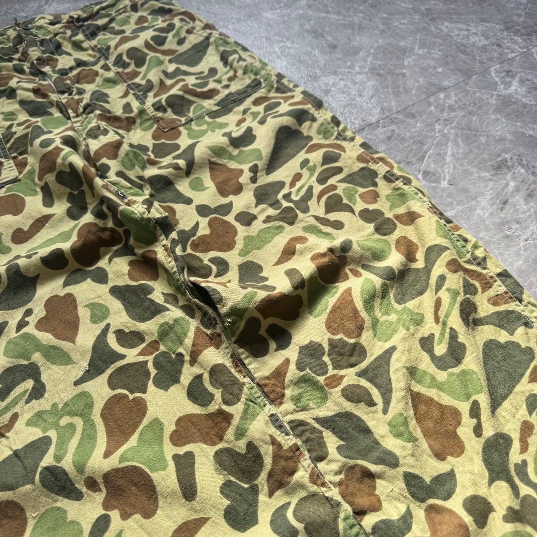 【極太】70s ダックハンターカモパンツ　迷彩ベイカーパンツ