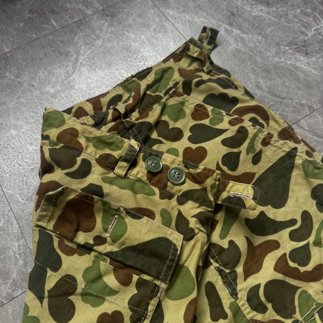 【極太】70s ダックハンターカモパンツ　迷彩ベイカーパンツ