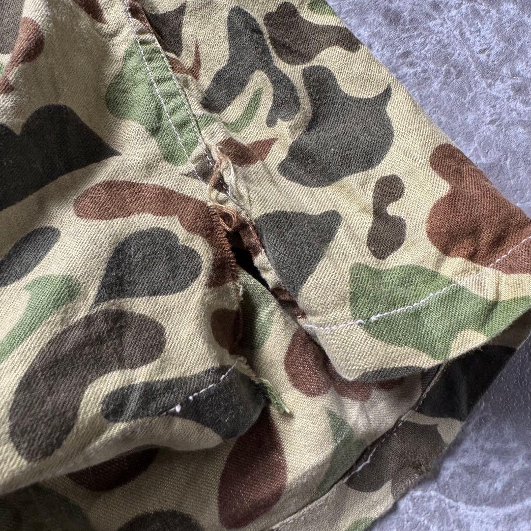 【極太】70s ダックハンターカモパンツ　迷彩ベイカーパンツ