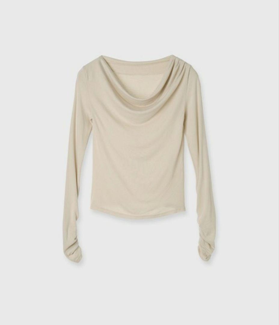 (未使用)anuans ギャザードレープカットトップス