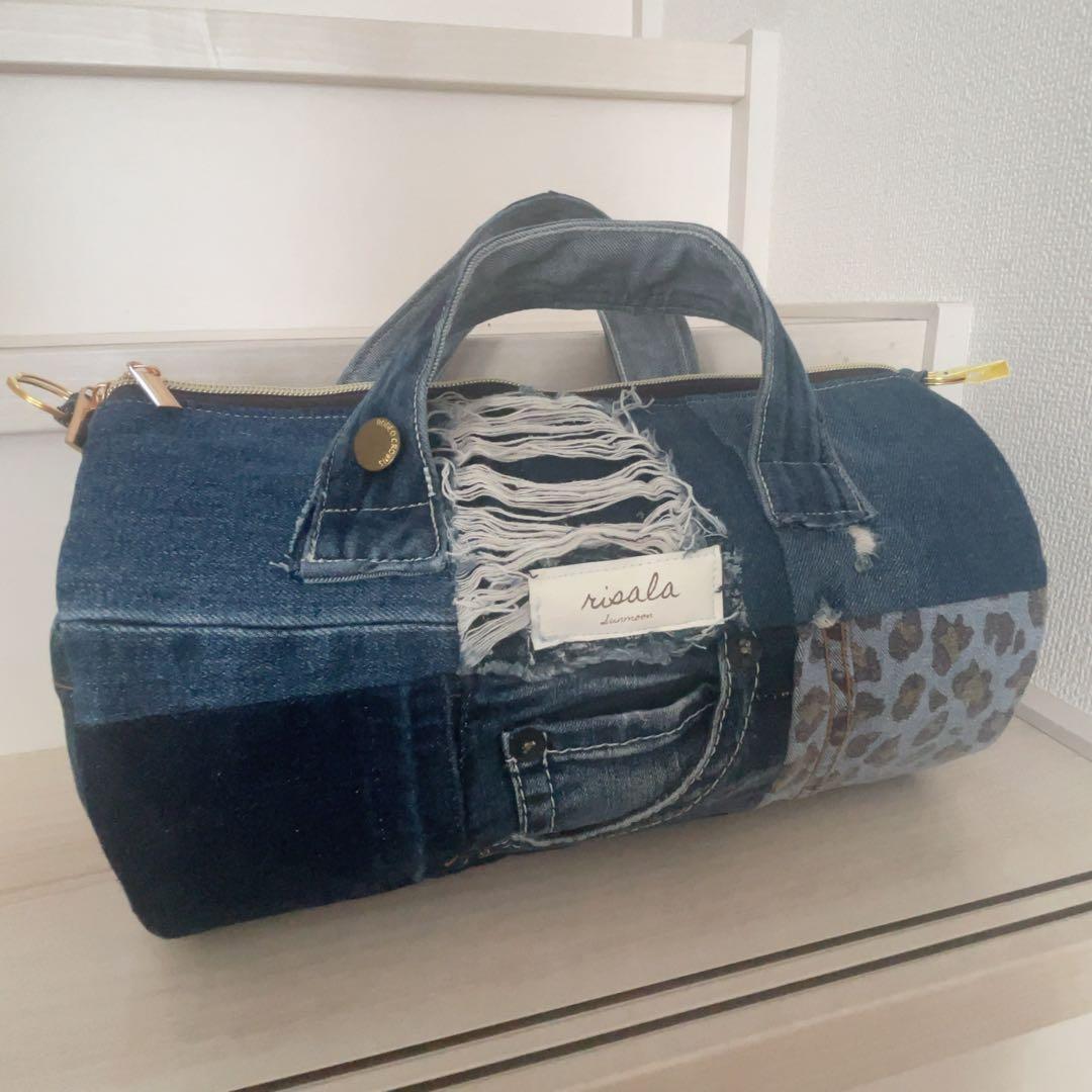 ドラム型トートバッグ デニムリメイク⑦