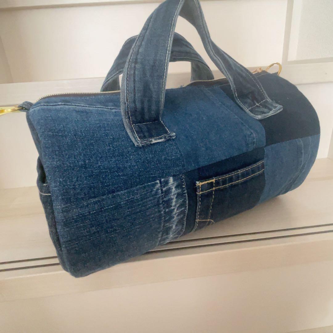 ドラム型トートバッグ デニムリメイク⑦