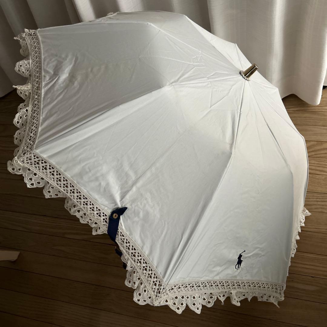 ポロラルフローレン エンブフリル 折りたたみ日傘