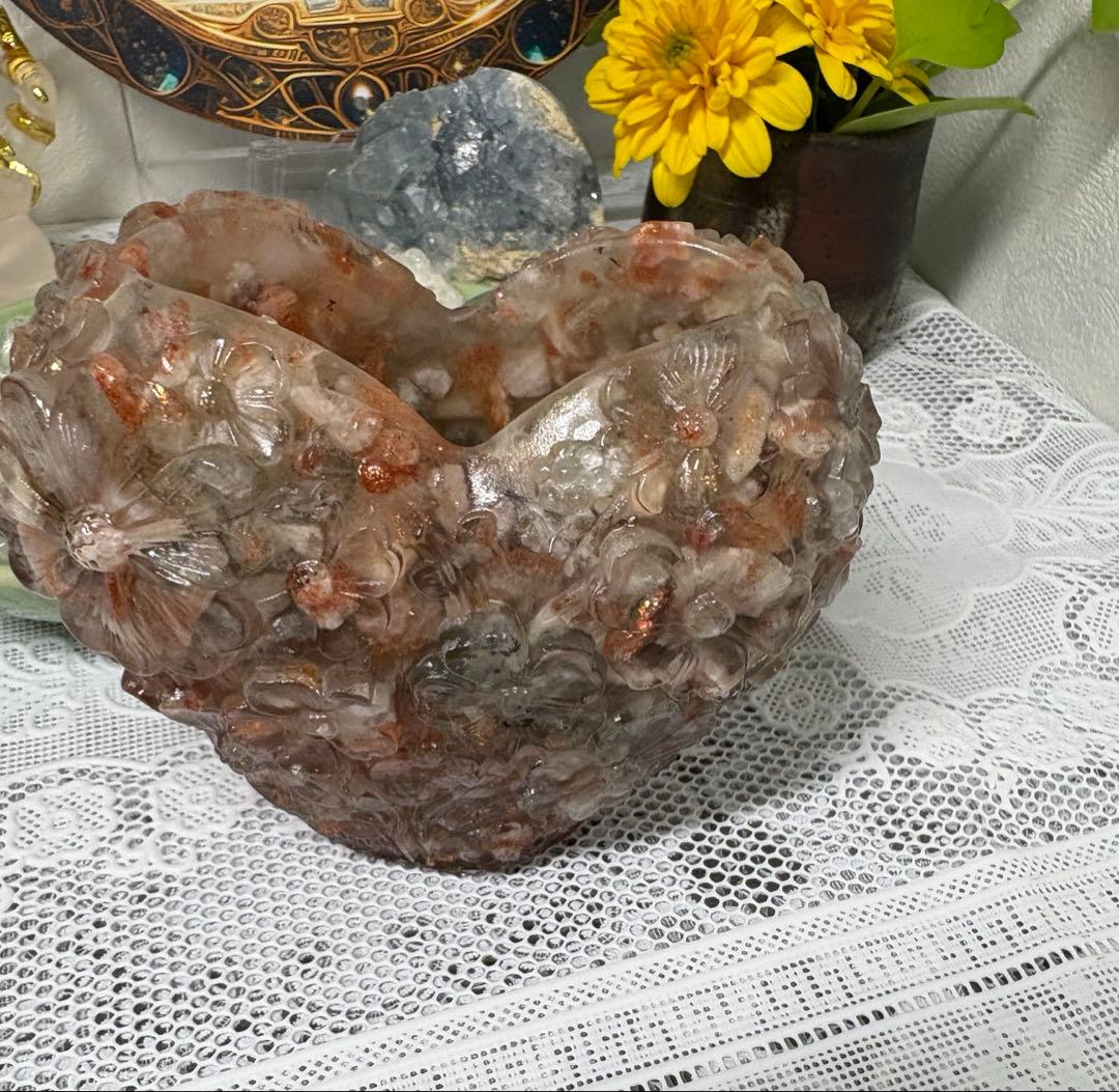 ひまわり様☆ 専用ページ オルゴナイト お花模様のハートの入れ物