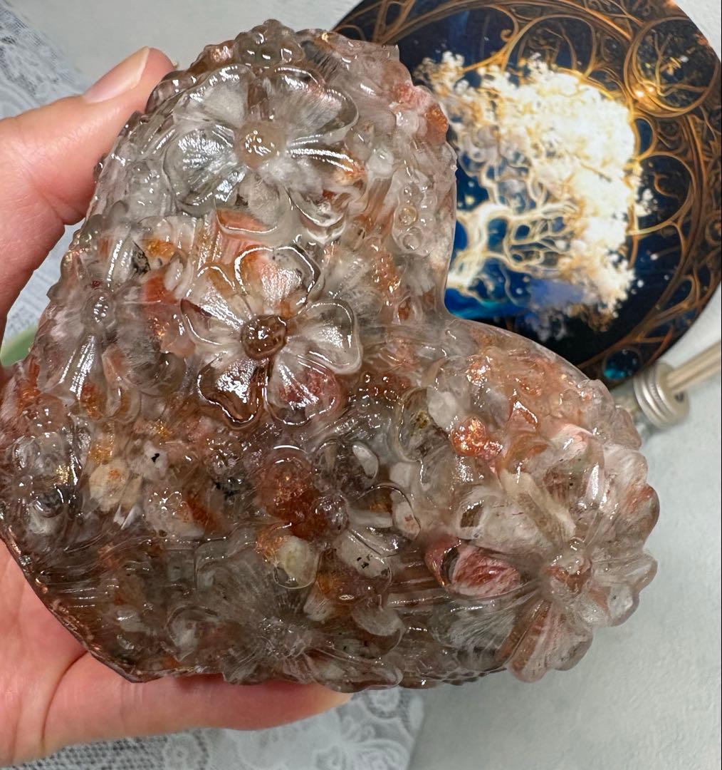 ひまわり様☆ 専用ページ オルゴナイト お花模様のハートの入れ物