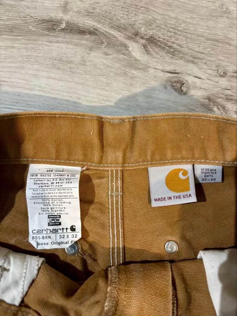372 Carhartt B01 BRN USA製 ダブルニー ダックパンツ