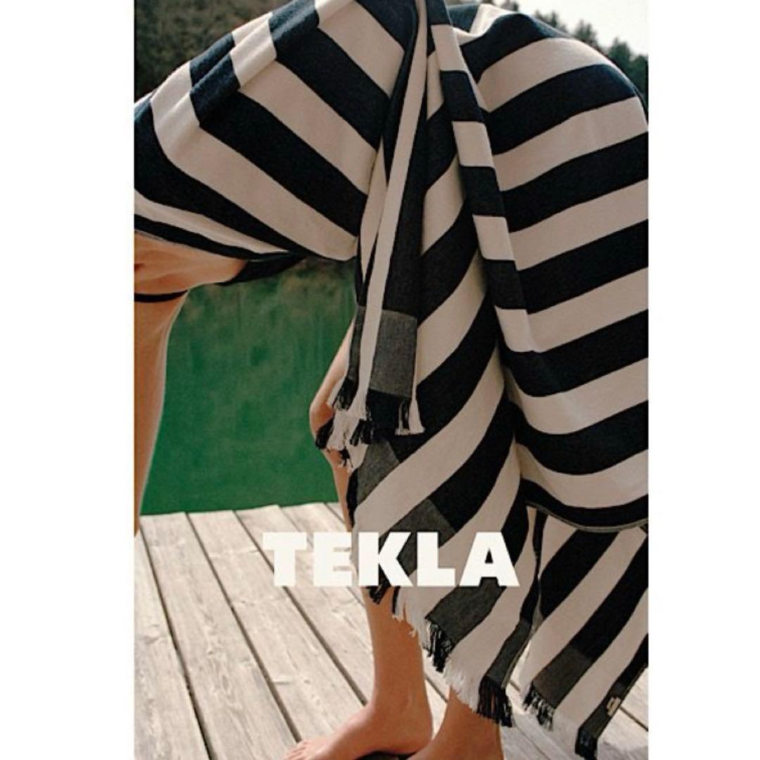 TEKLA テクラ　ビーチタオル　バスタオル　タオルケット　ブランケット　黒　白