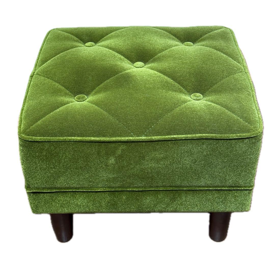 美品　希少 カリモク60 オットマン　モケットグリーン