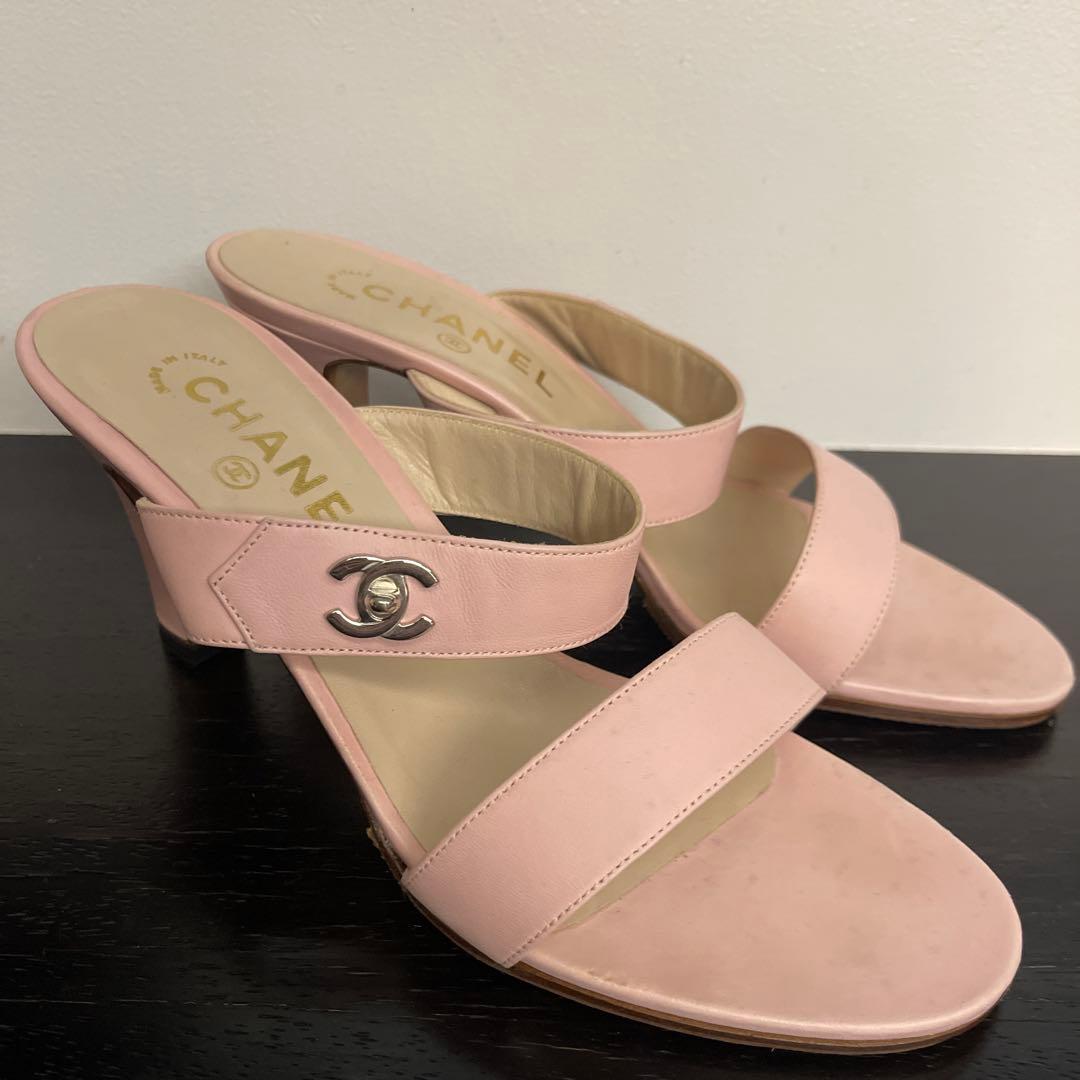 CHANELサンダル37ハーフ