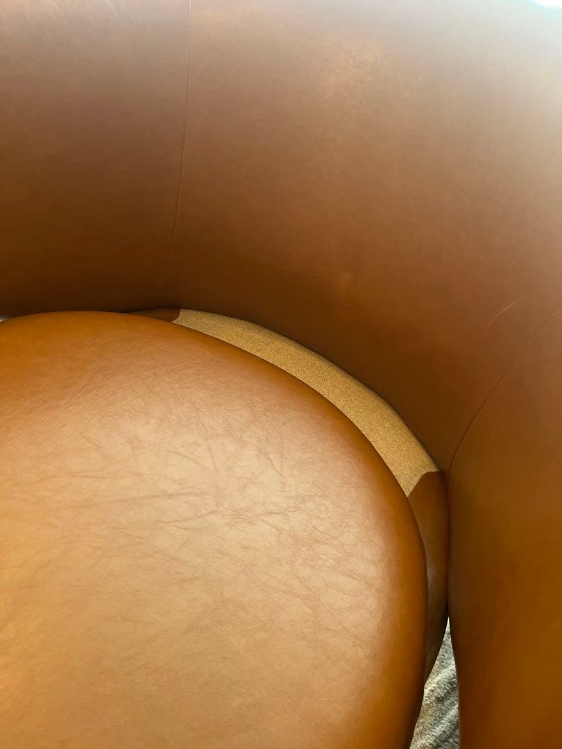 【本革】West elm ブラウン 1人掛けソファ 椅子