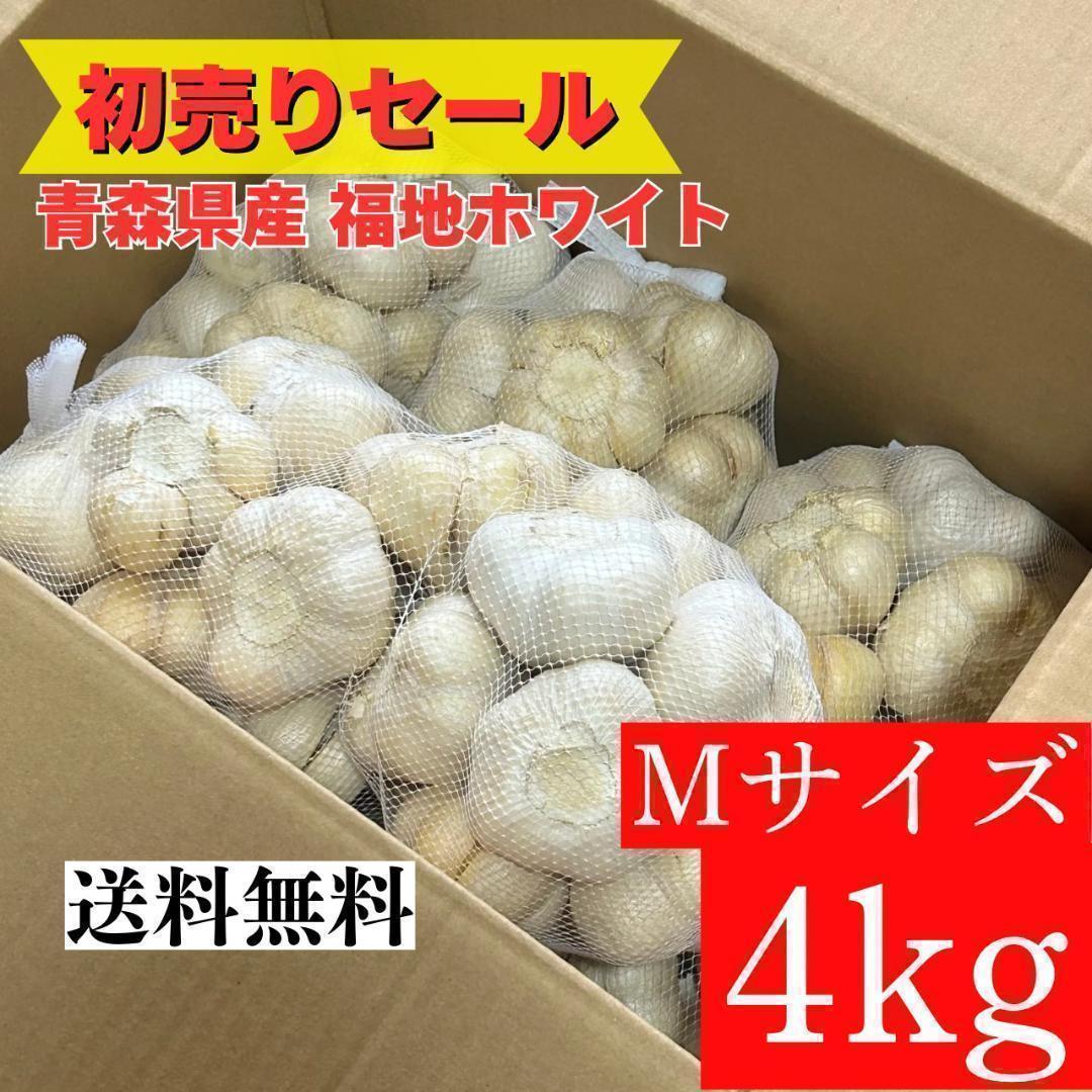 【初売りセール】青森県 福地ホワイト にんにく M 4kg 加工 種にんにく
