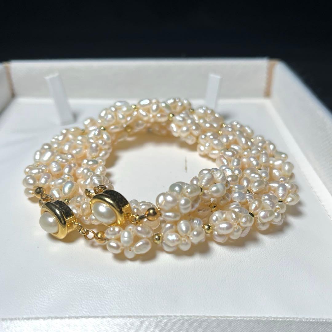 高級 ベビーパール 本真珠 ネックレス ブレスレット 5.0〜6.2㎜ M695