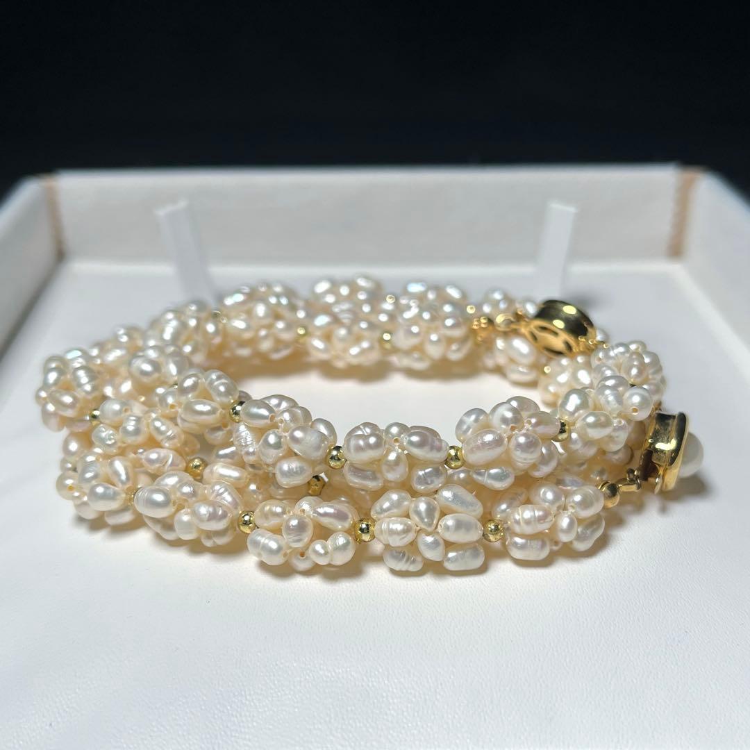 高級 ベビーパール 本真珠 ネックレス ブレスレット 5.0〜6.2㎜ M695