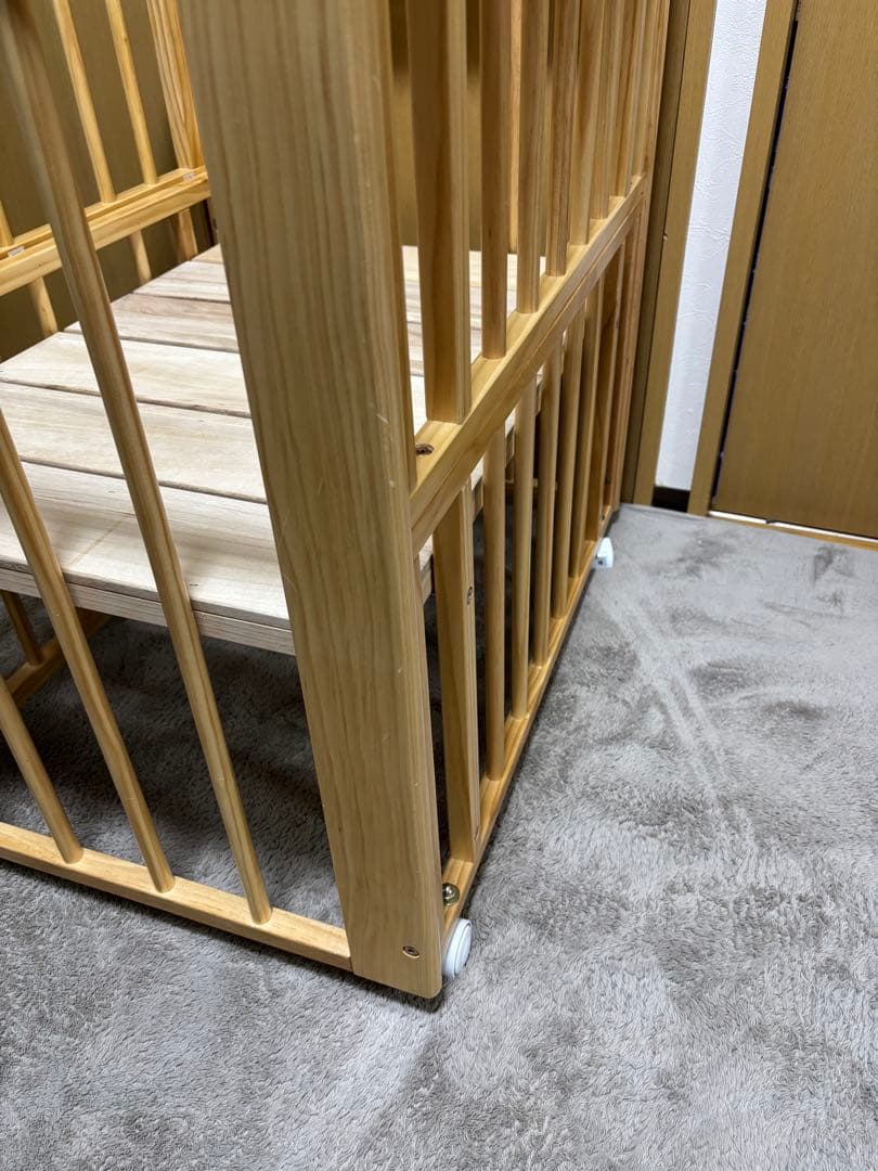 KATOJI ミニミニベビーベッドⅡ キャスター付き　ナチュラル