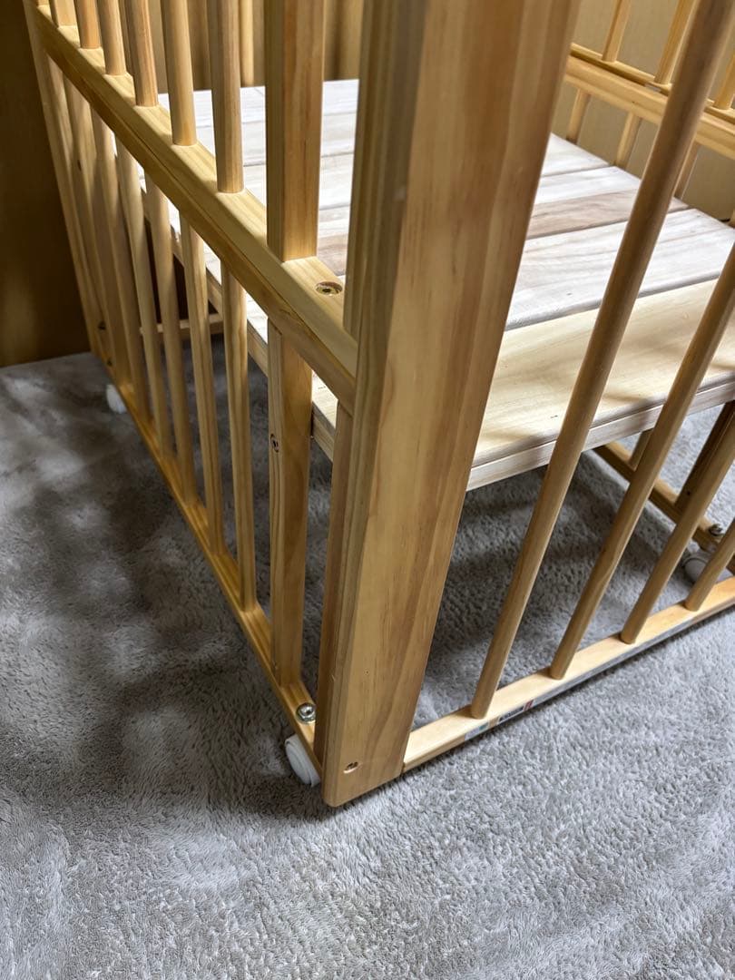 KATOJI ミニミニベビーベッドⅡ キャスター付き　ナチュラル