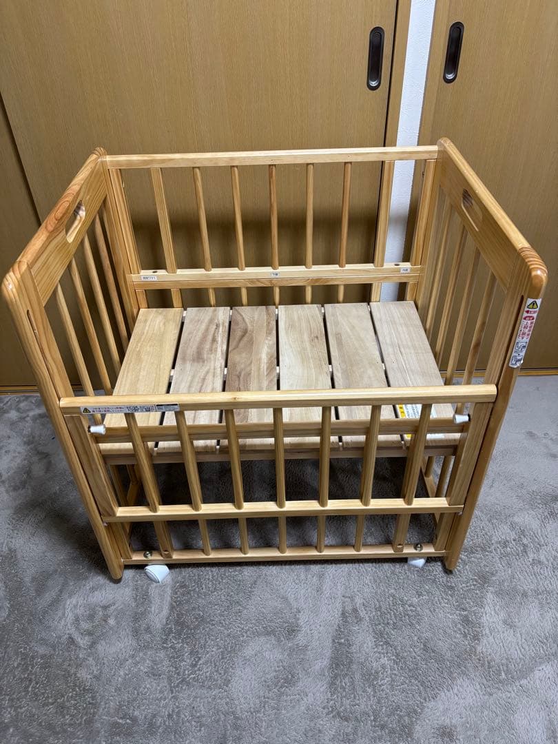 KATOJI ミニミニベビーベッドⅡ キャスター付き　ナチュラル