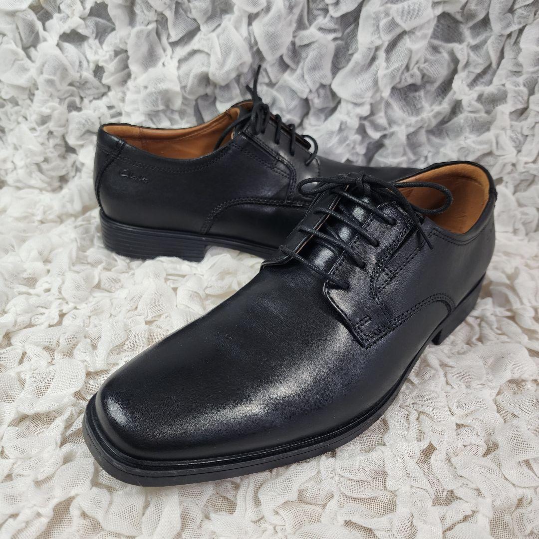 未使用 クラークス スクエアトゥ ビジネス レザー シューズ