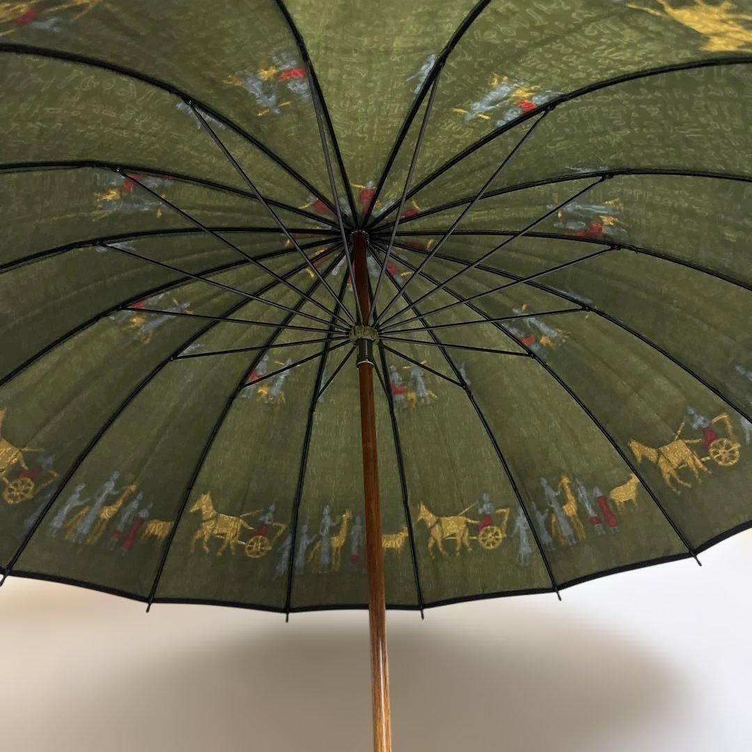 長傘　高級美術洋傘　モンブランヤマグチ 馬車柄 　ジャガードほぐし織