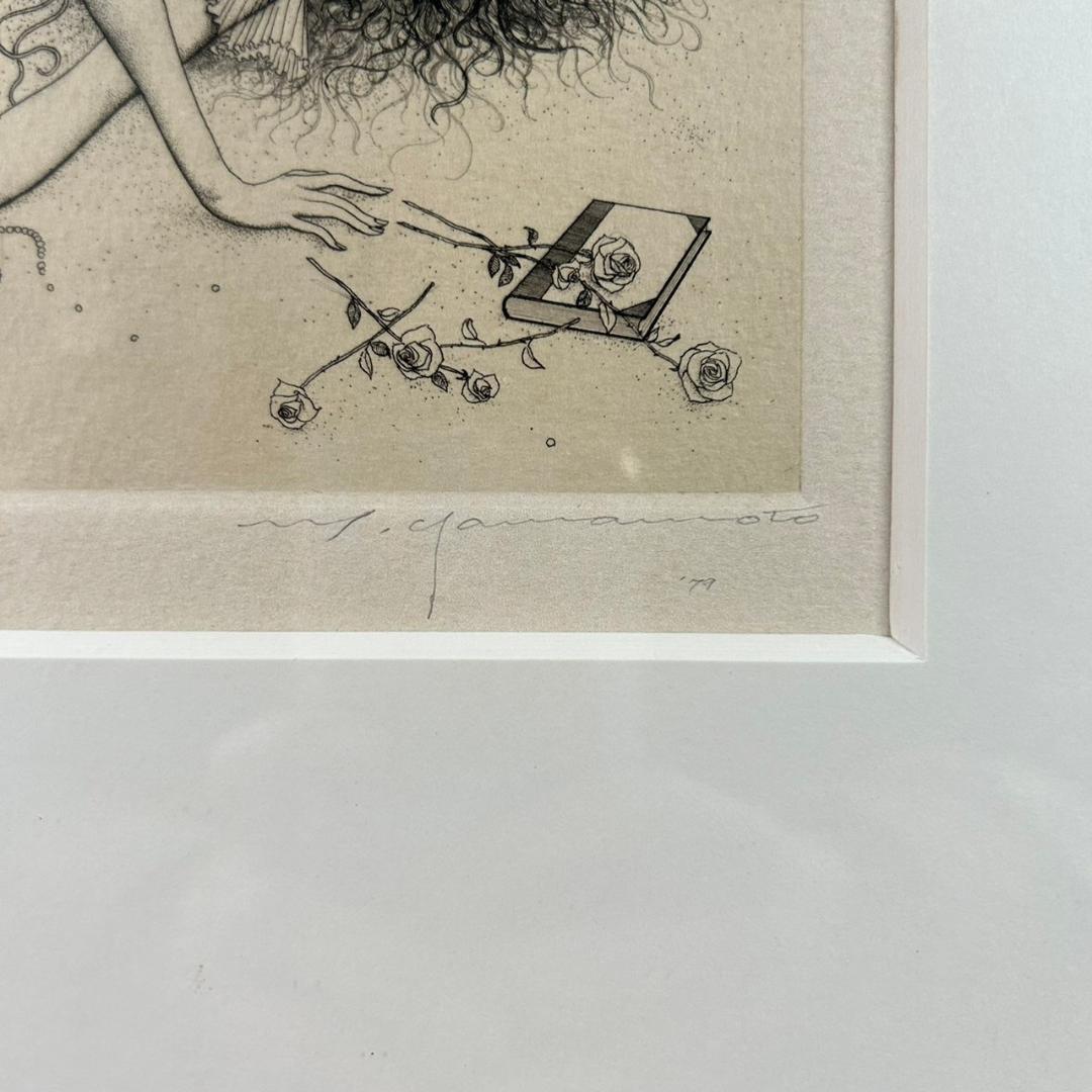 山本六三「女友達III」エッチング 銅版画 直筆サイン 1979年 限定50部