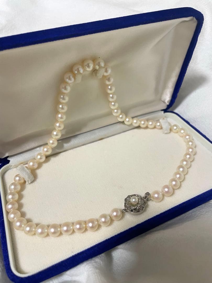 お値下げ致しました‼️ アコヤ本真珠 ネックレス 7〜7.5mm冠婚葬祭用ケース付