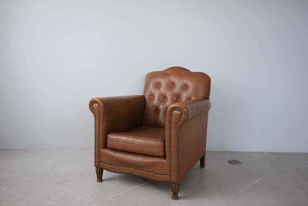 フランスアンティークアームソファ/サロンチェア/椅子イス/ラウンジ(90-122