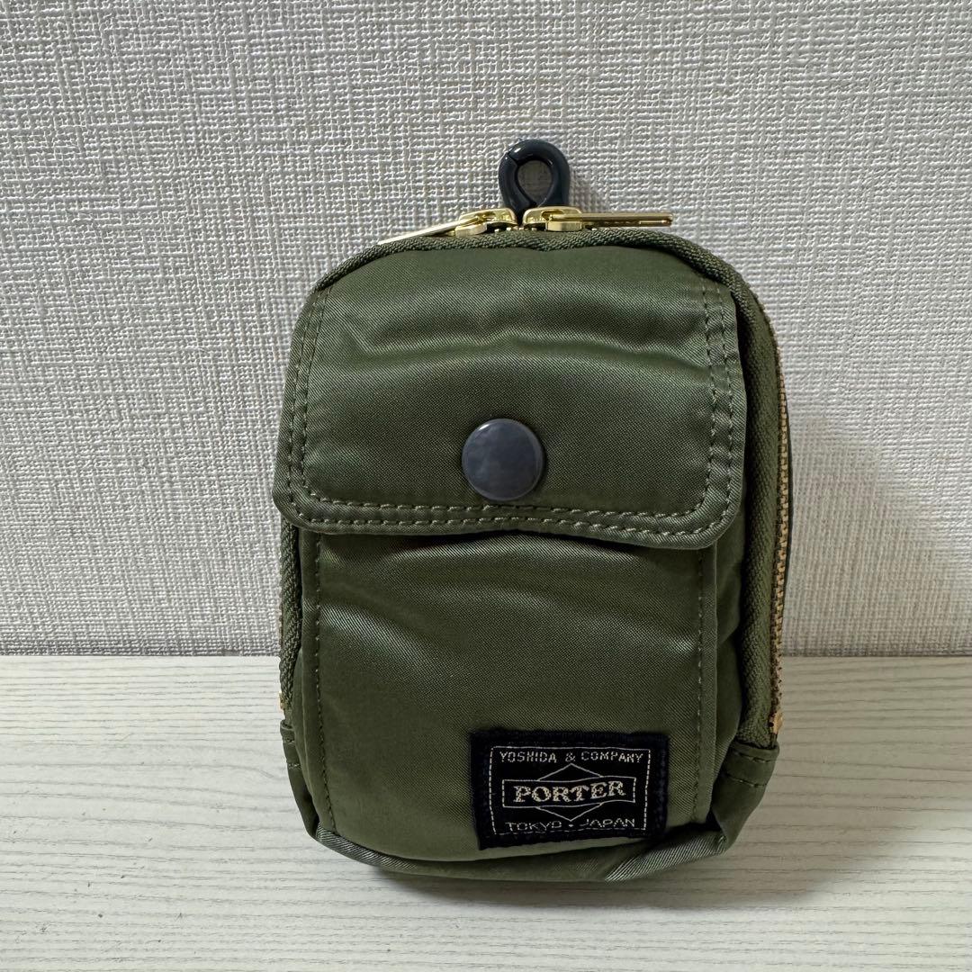 新品同様　ポーター PORTER TANKER タンカー　ポーチ セージグリーン