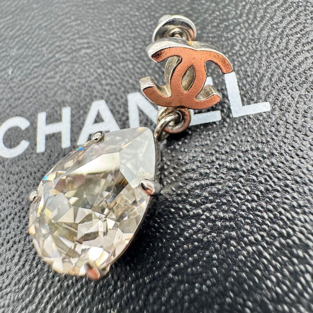 美品✨CHANEL ピアス　ココマーク　クリスタル　シルバー　片耳