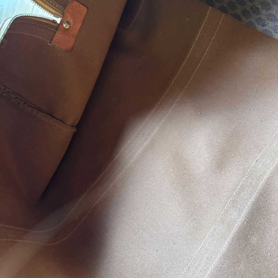 美品セリーヌ ボストンバック 大容量 マカダム柄 南京錠鍵付　49cm