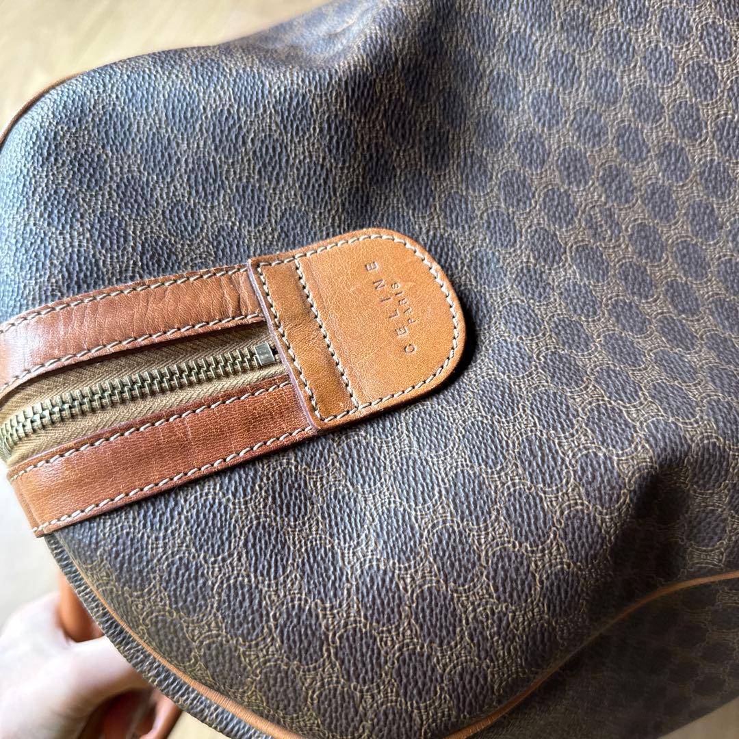 美品セリーヌ ボストンバック 大容量 マカダム柄 南京錠鍵付　49cm