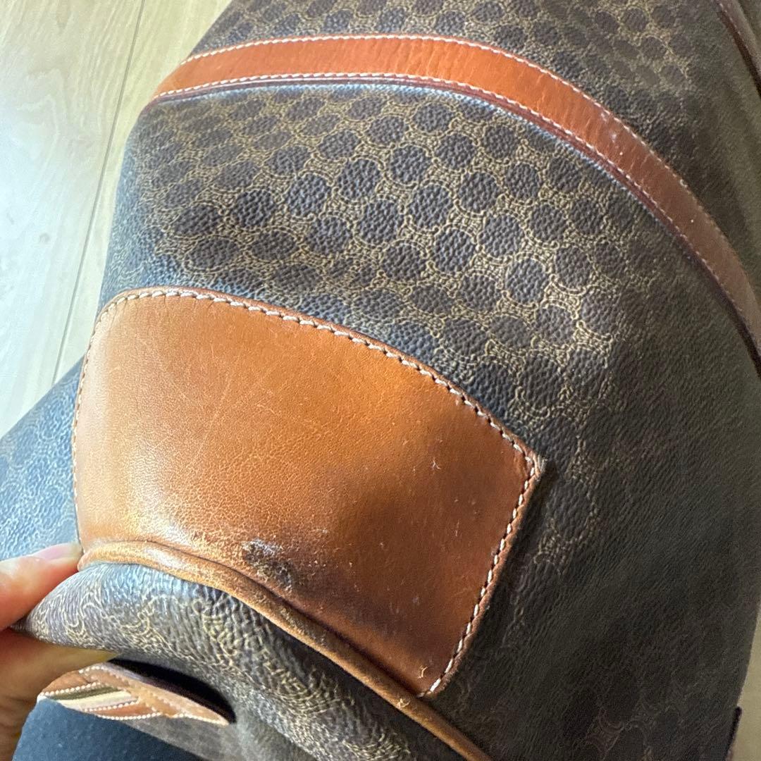 美品セリーヌ ボストンバック 大容量 マカダム柄 南京錠鍵付　49cm