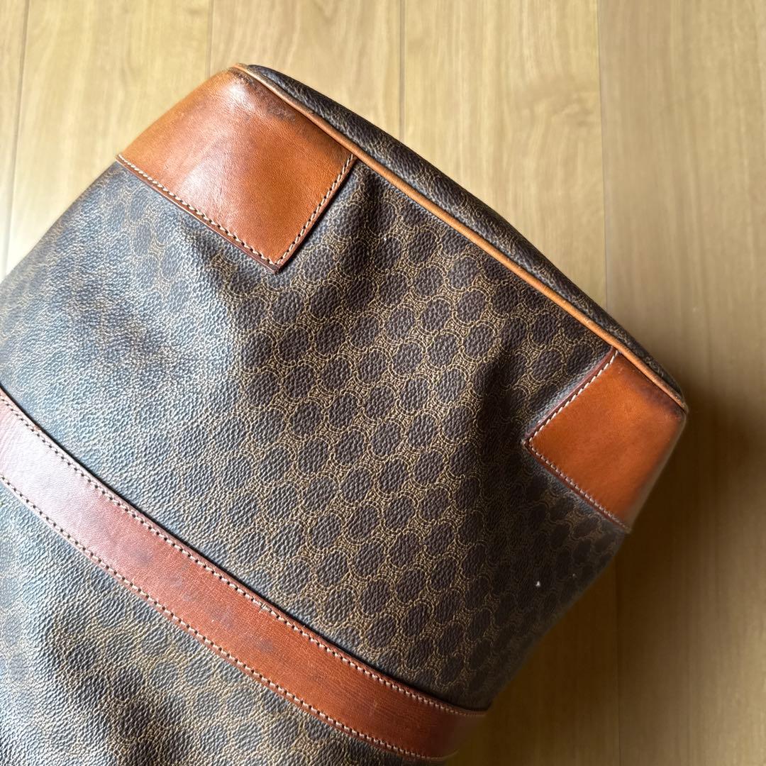 美品セリーヌ ボストンバック 大容量 マカダム柄 南京錠鍵付　49cm